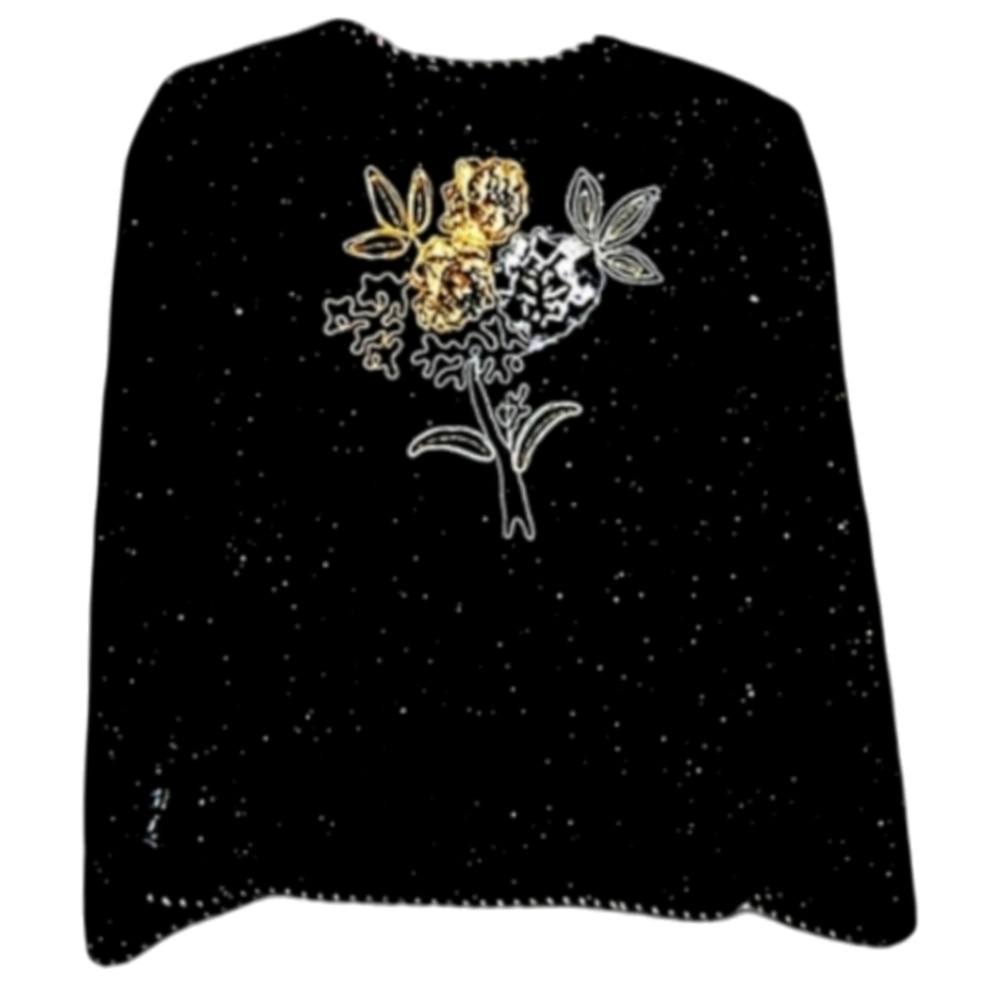 Draper's & Damon's ~ Floral Formal Wear Jacket with Embroidered Flowers & Gold - Picture 3 of 6